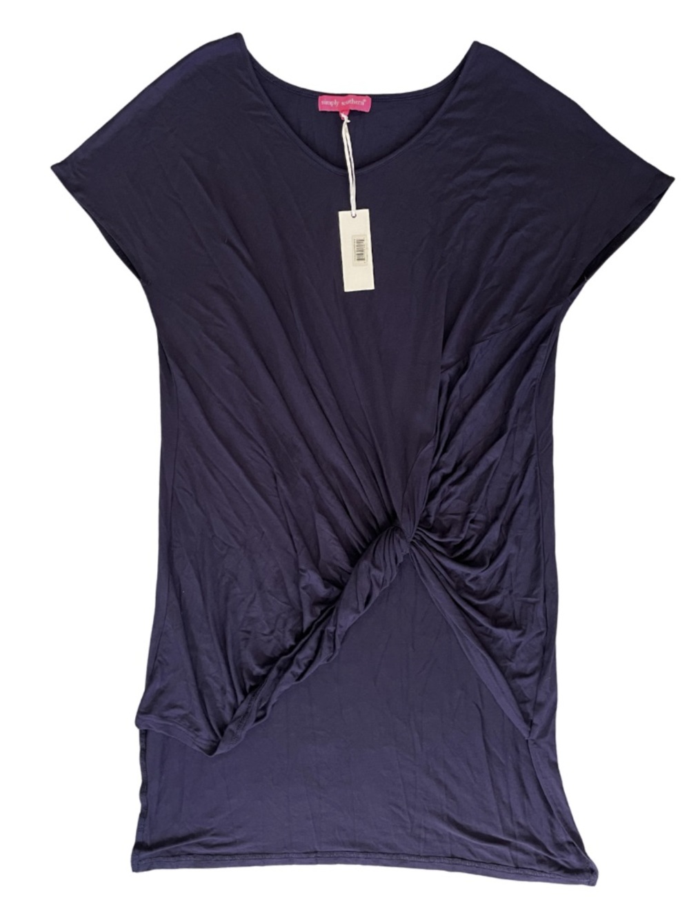 Simply Southern Beach Cover Up Medium Navy Asymmetric Comfy Minimalist Hi Low